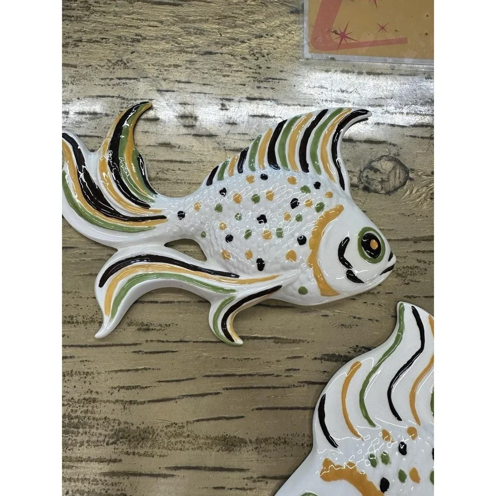Vintage 1978 Ceramic Fish Wall Hanging Pair